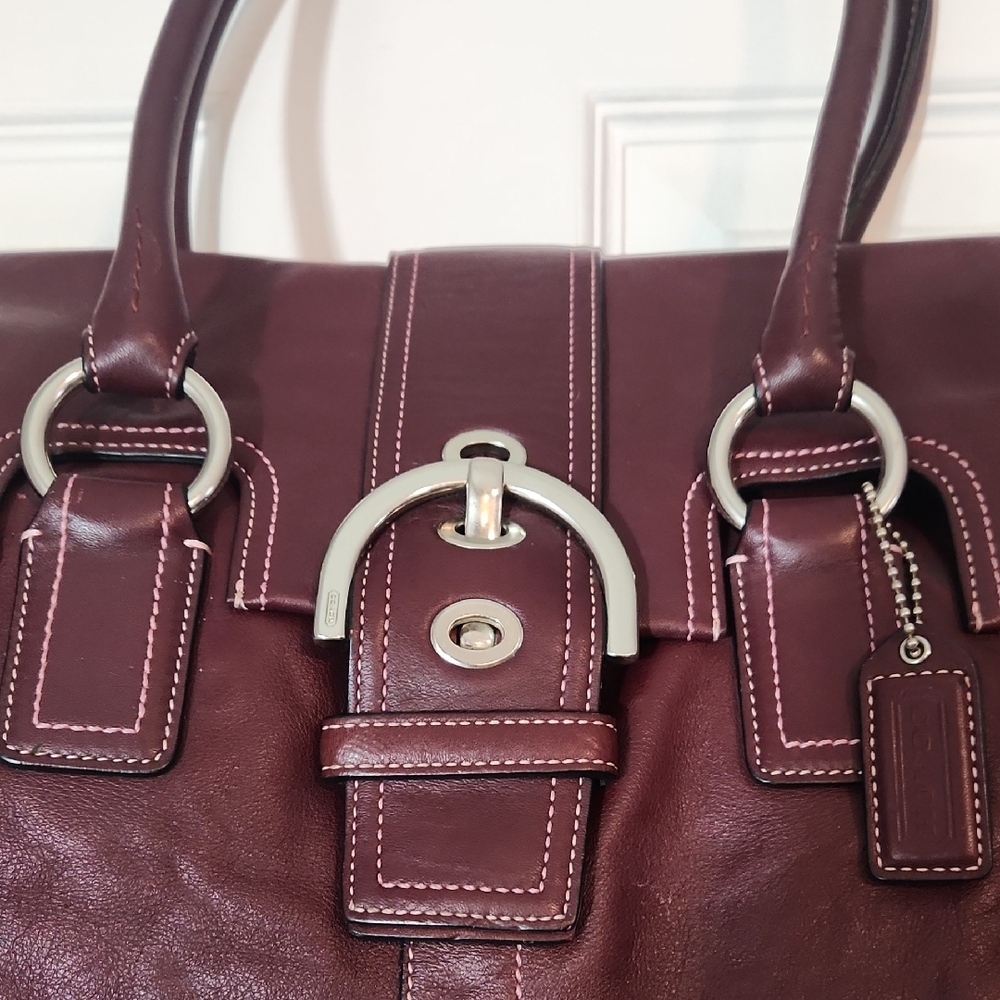 Coach Vintage 2005 Burgandy Leather Soho Hamptons Satchel - Picture 2 of 12